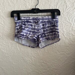 Athleta Girl Blue White Tie Dye Cannonball Swim Shorts Medium 8 10